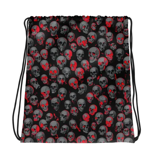 Neon Bone Yard on a Drawstring Bag