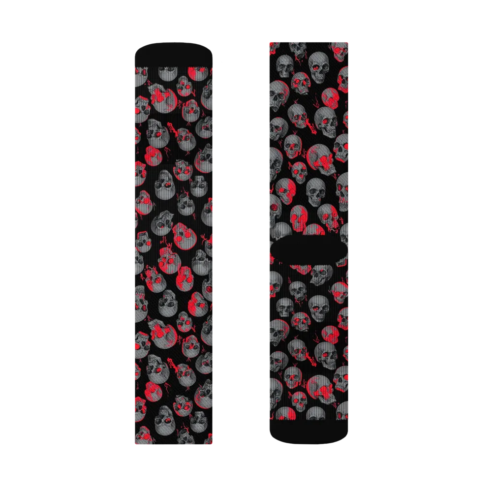Neon Bone Yard on Socks — Left Sock