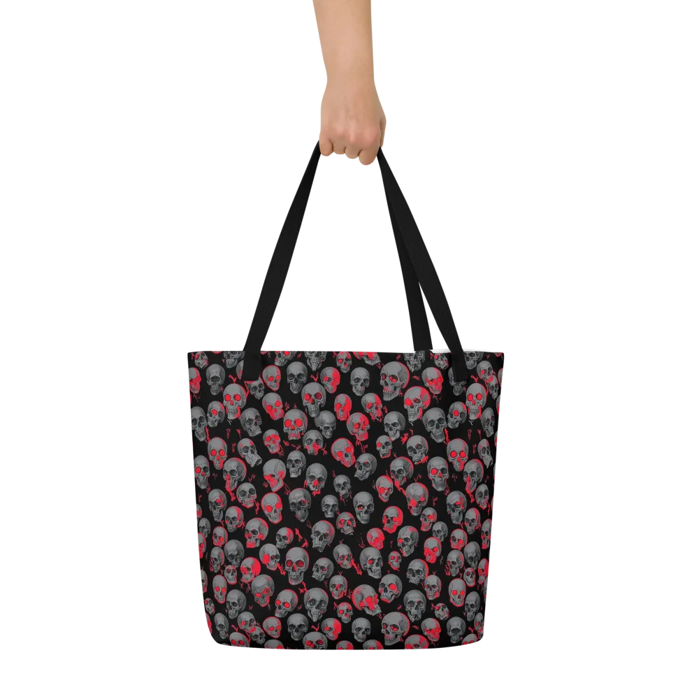 Neon Bone Yard on Large Tote Bag W/ Pocket — Front