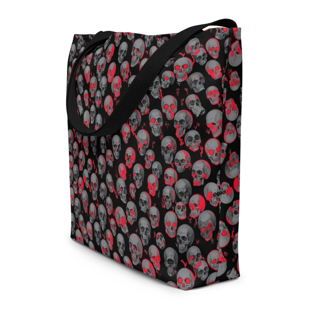 Neon Bone Yard on Large Tote Bag W/ Pocket — Front