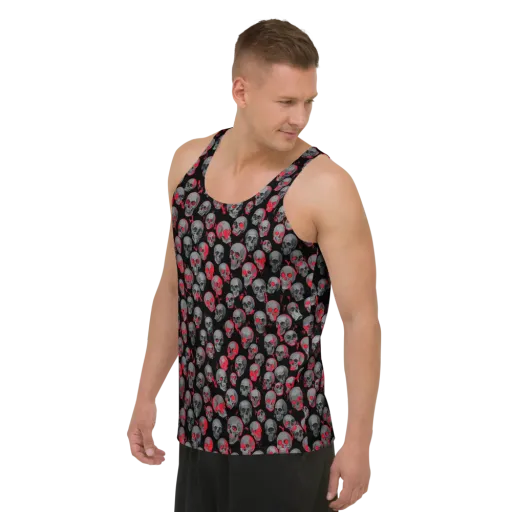 Neon Bone Yard on a Men's Tank Top