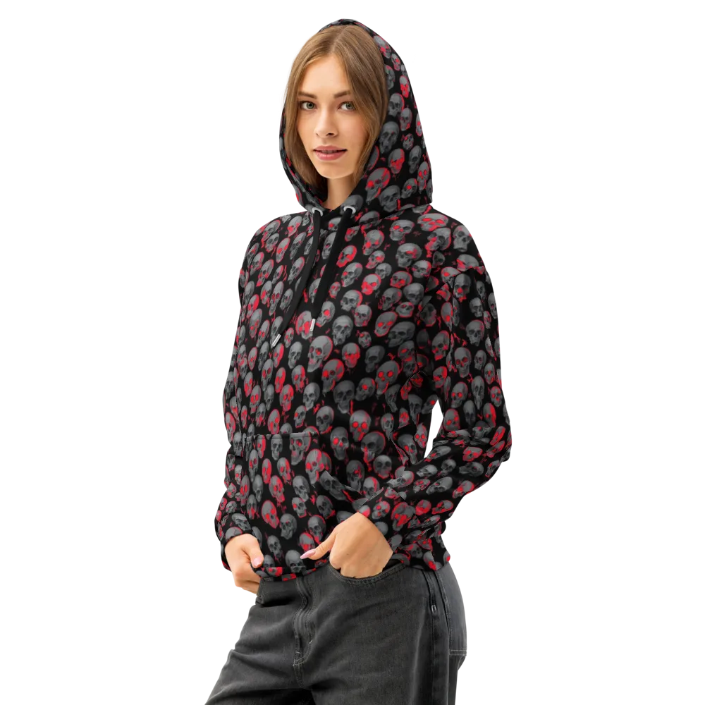 Neon Bone Yard on Cotton Hoodie — Left Front