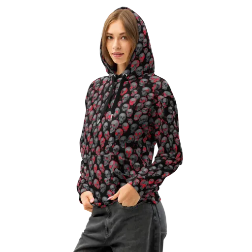 Neon Bone Yard on a Cotton Hoodie