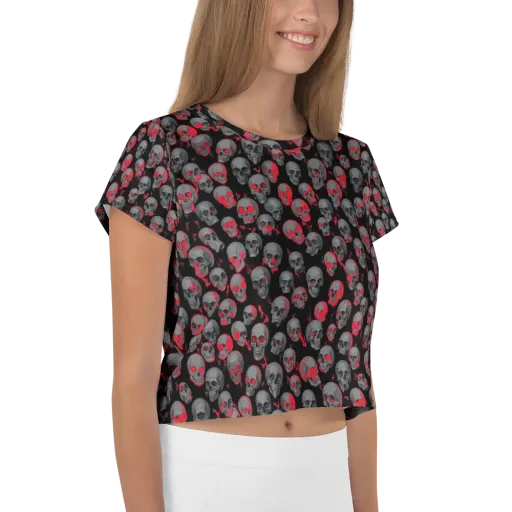 Neon Bone Yard on a Crop Tee