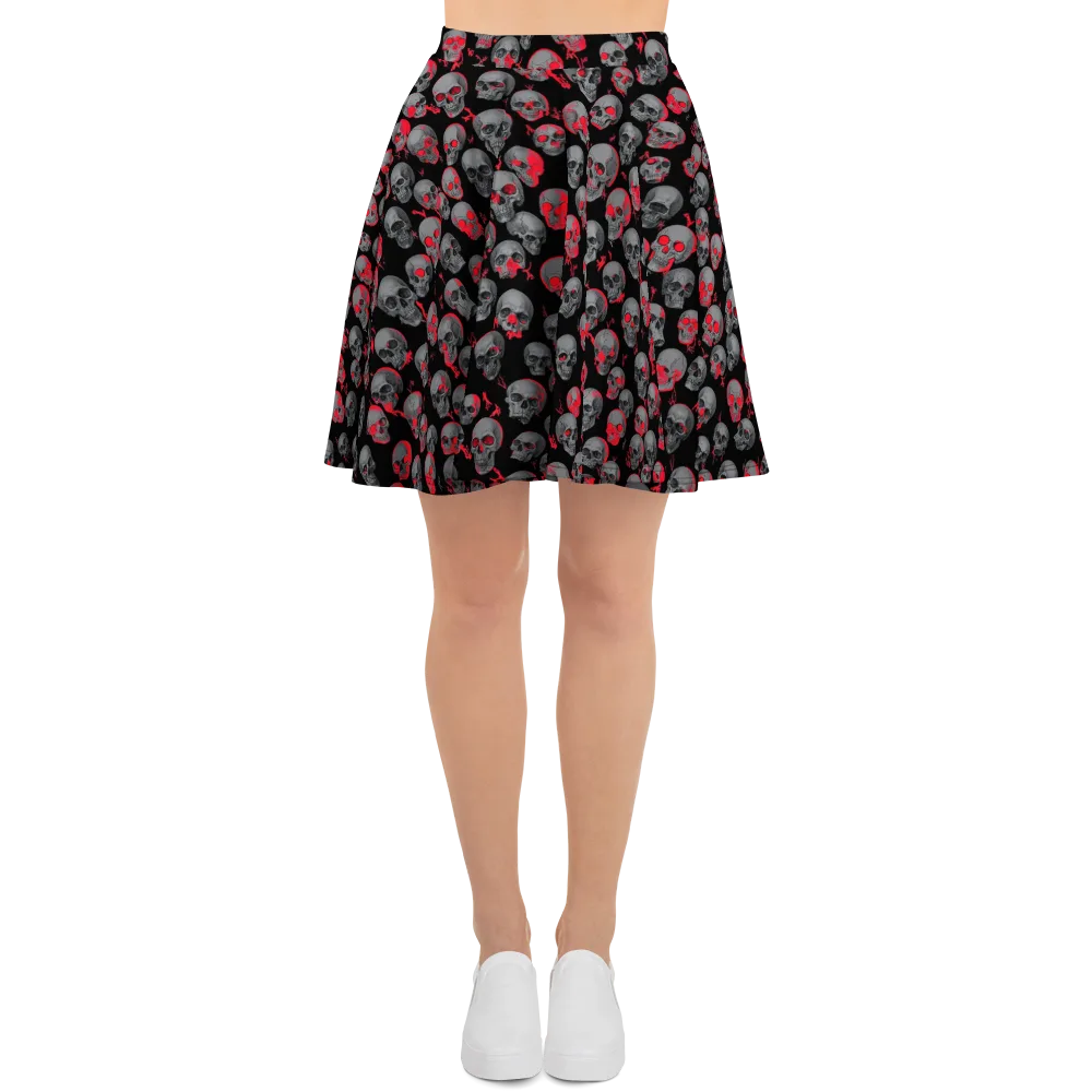 Neon Bone Yard on Skater Skirt — Front