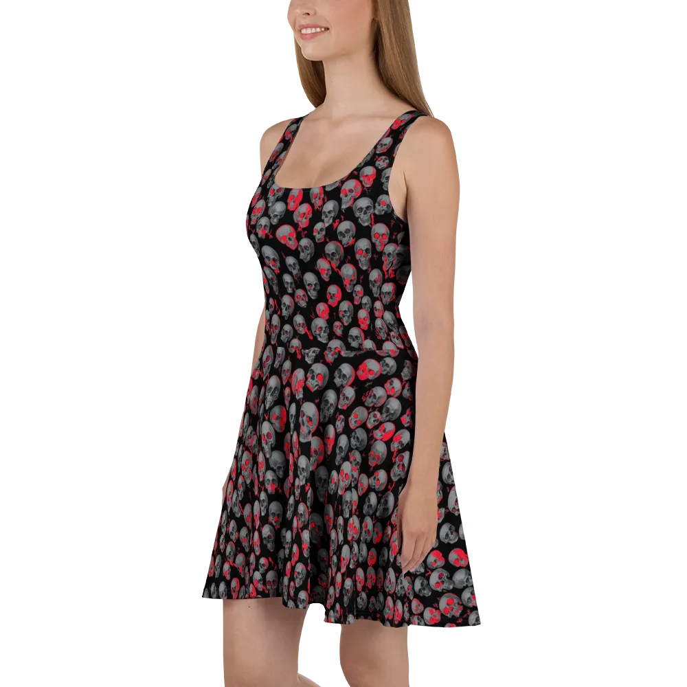 Neon Bone Yard on Skater Dress — Left