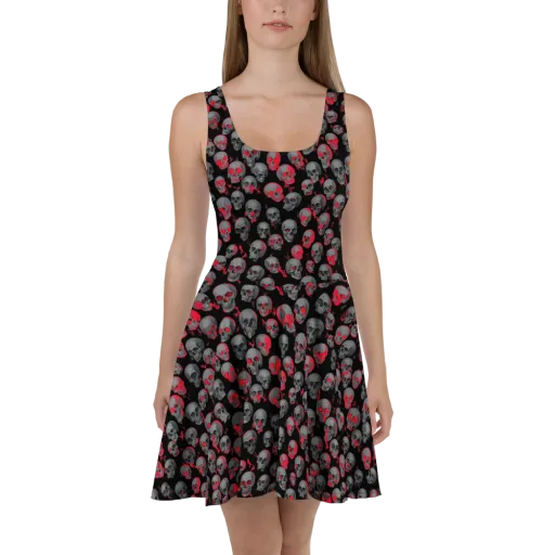 Neon Bone Yard on a Skater Dress