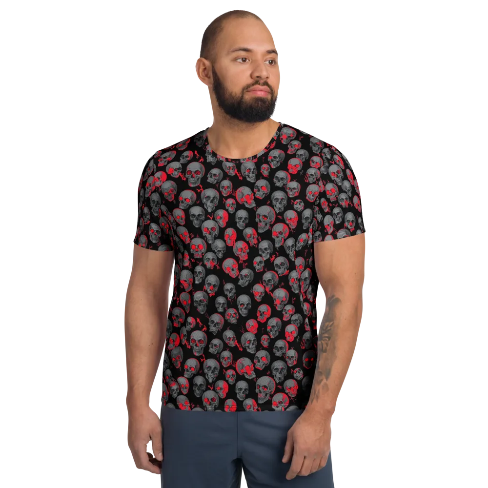 Neon Bone Yard on Men's Athletic T-Shirt — Front