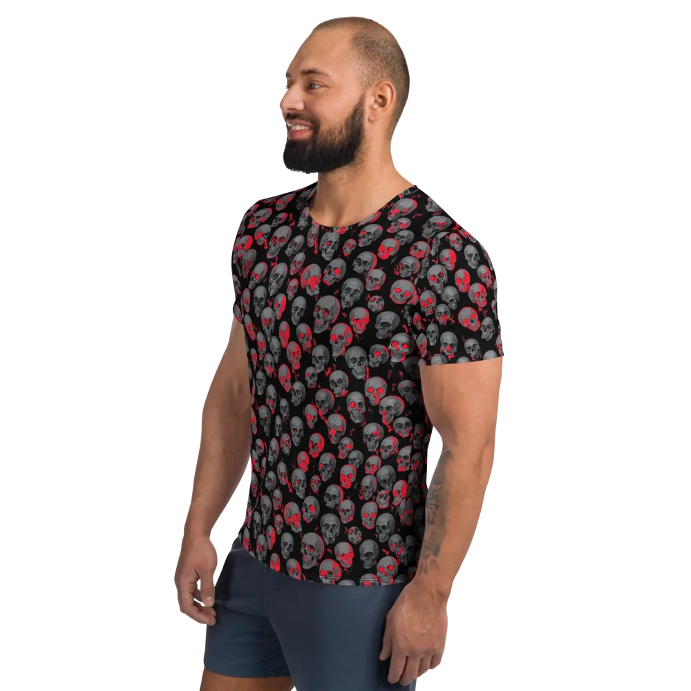 Neon Bone Yard on Men's Athletic T-Shirt — Left
