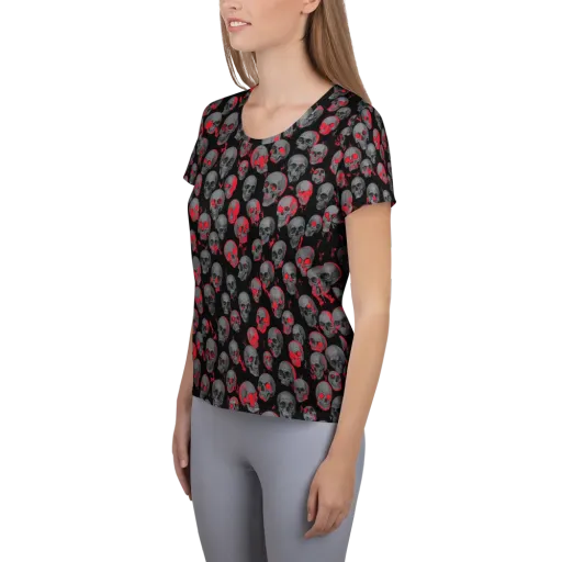 Neon Bone Yard on a Women's Athletic T-Shirt