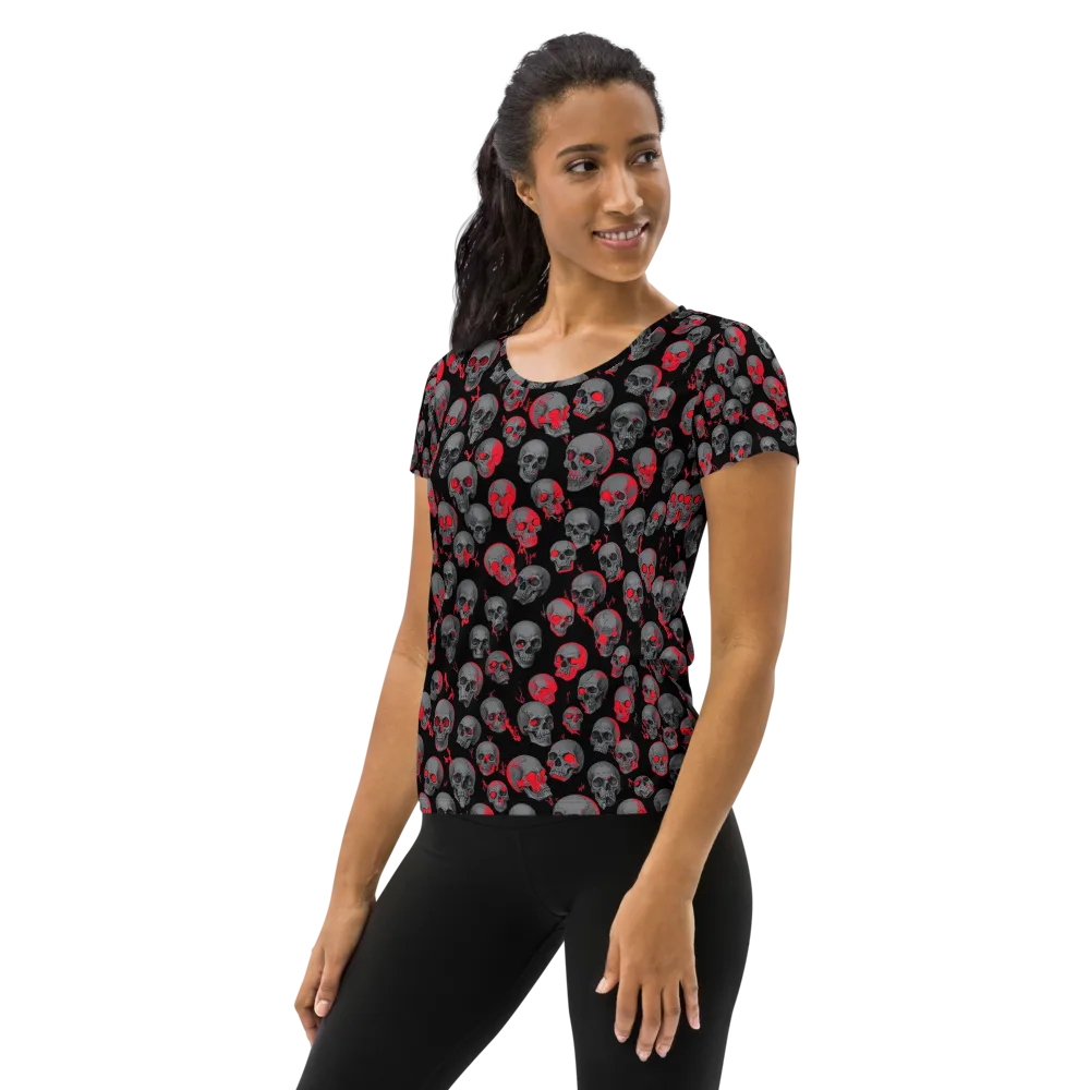 Neon Bone Yard on Women's Athletic T-Shirt — Left
