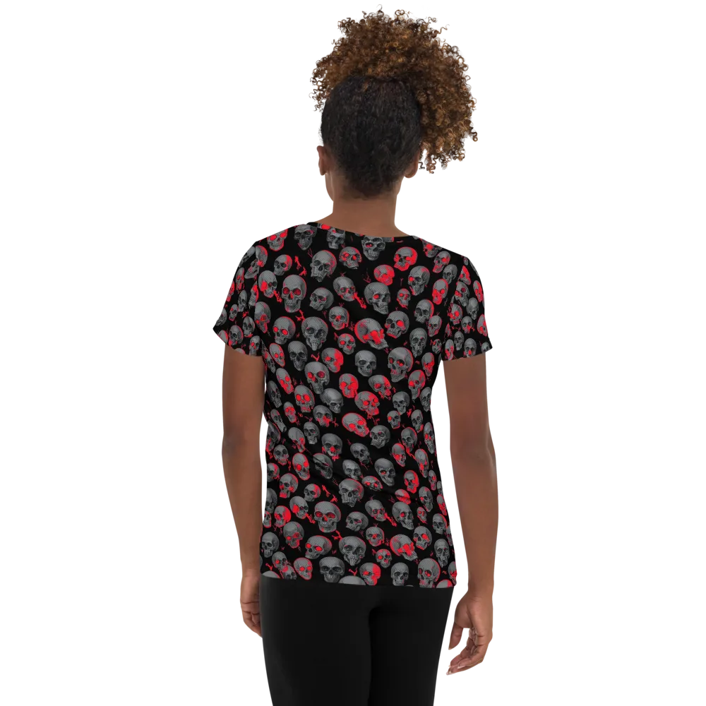 Neon Bone Yard on Women's Athletic T-Shirt — Back