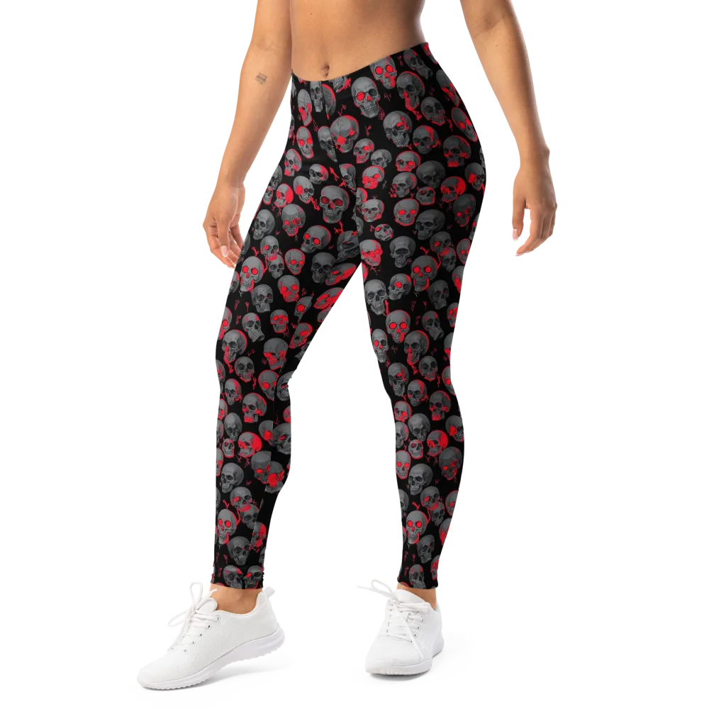 Neon Bone Yard on Leggings — Left Front