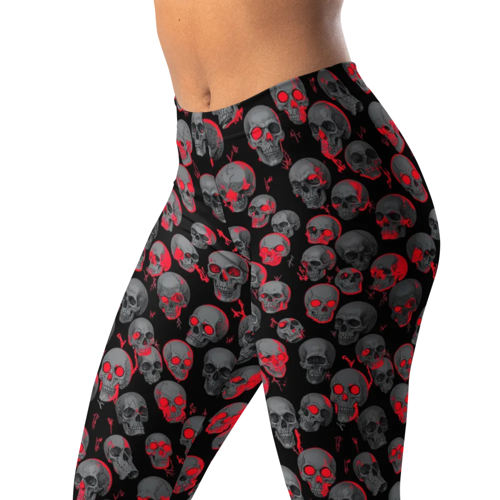 Neon Bone Yard on Leggings — Left Front