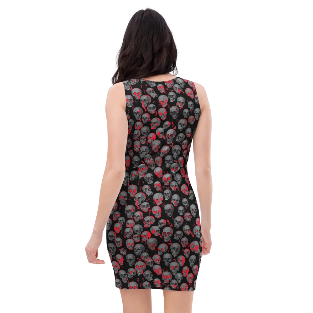 Neon Bone Yard on Bodycon Dress — Back