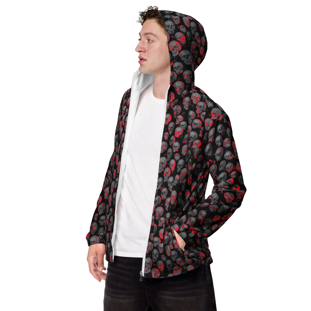 Neon Bone Yard on Men's Windbreaker — Left Front