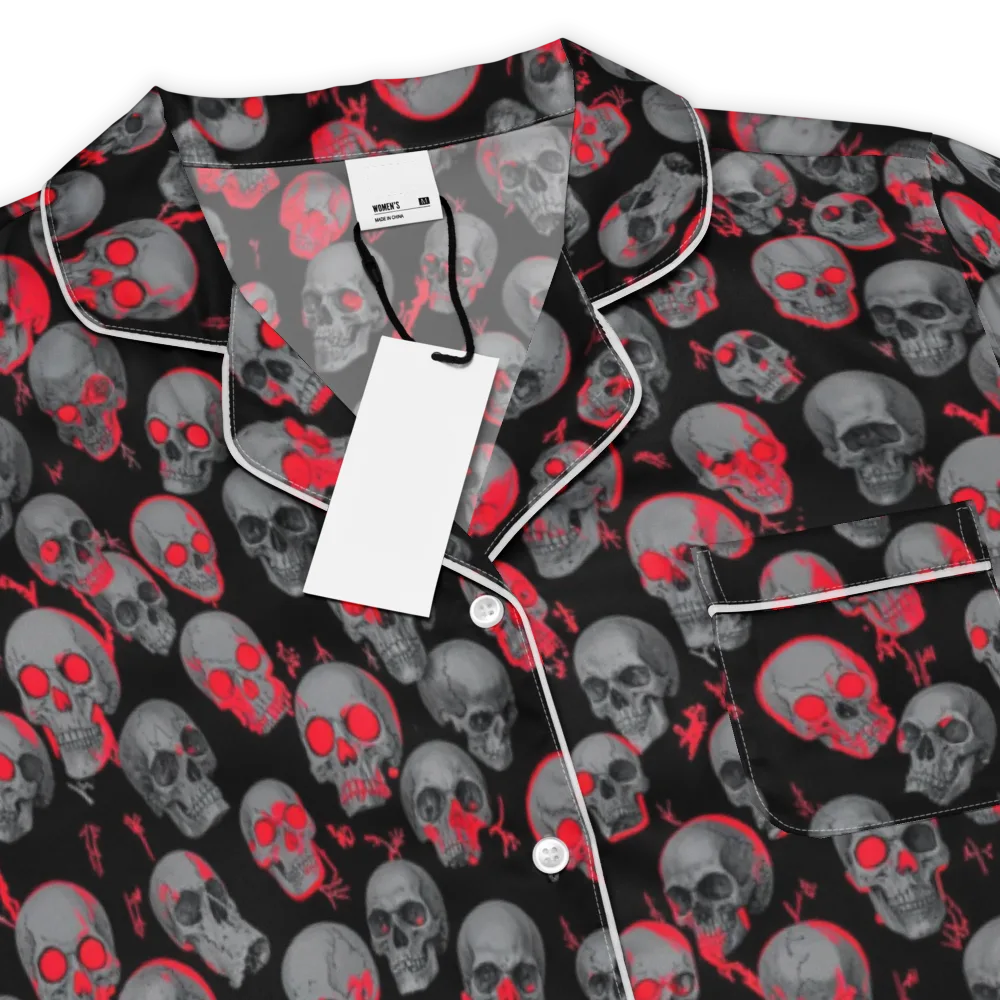 Neon Bone Yard on Women's Short Sleeve Pajama Top — Product details