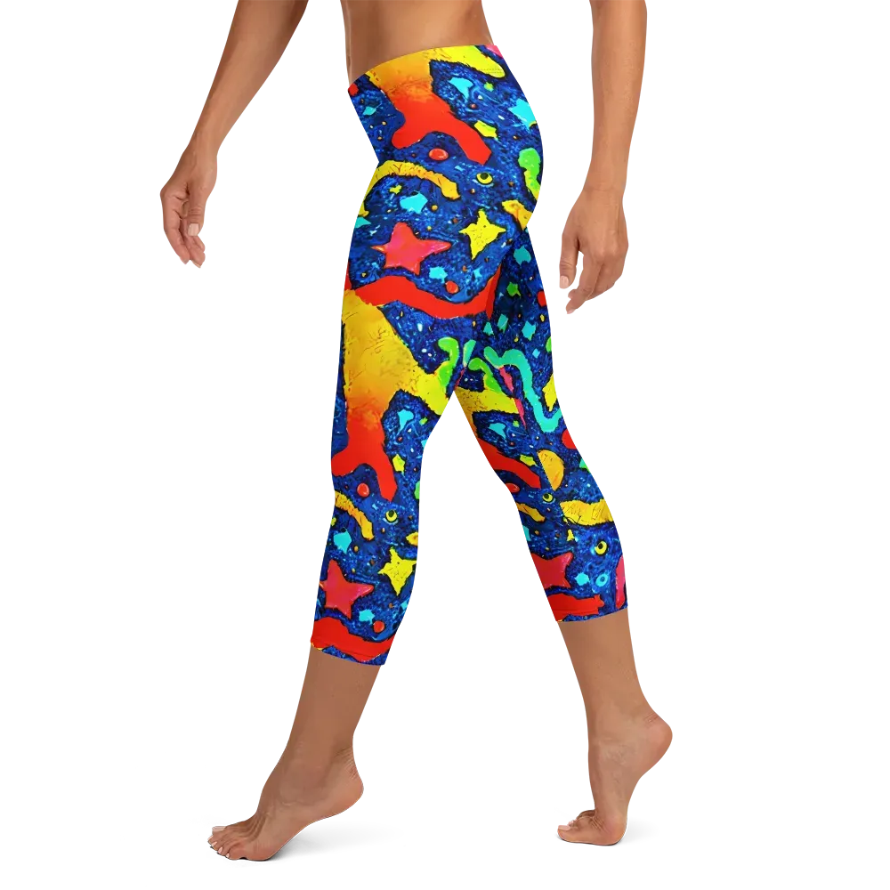 Wild Frequency on Capri Leggings — Left
