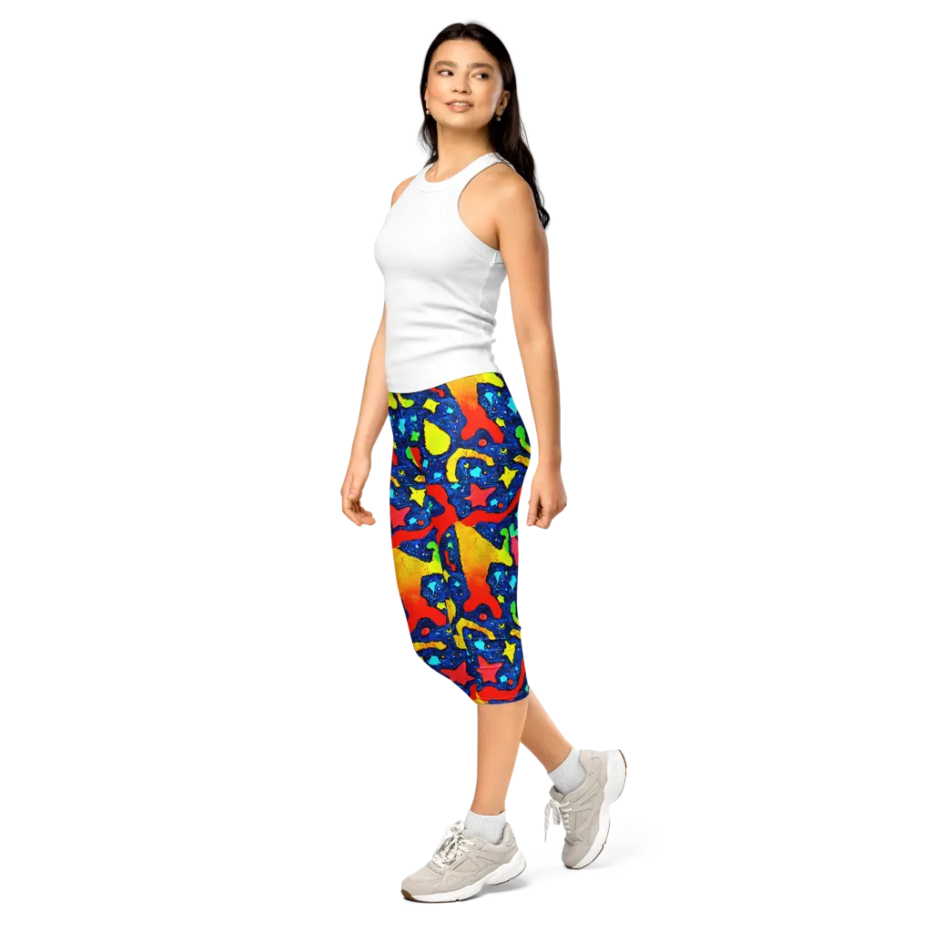 Wild Frequency on Capri Leggings — Left Front