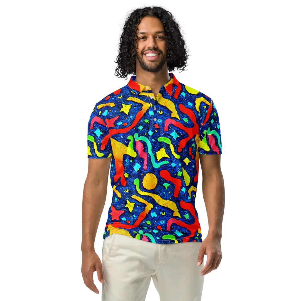 Wild Frequency on Men's Slim Fit Polo Shirt — Front