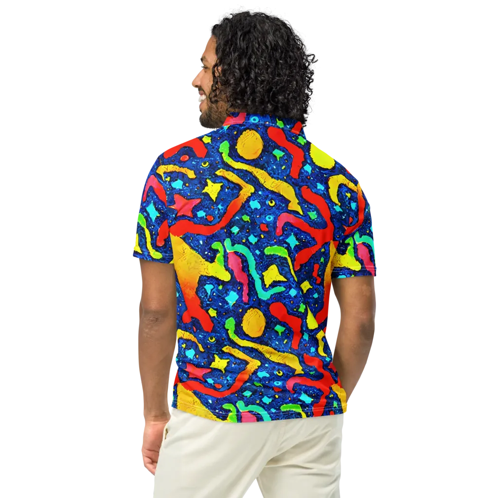 Wild Frequency on Men's Slim Fit Polo Shirt — Back