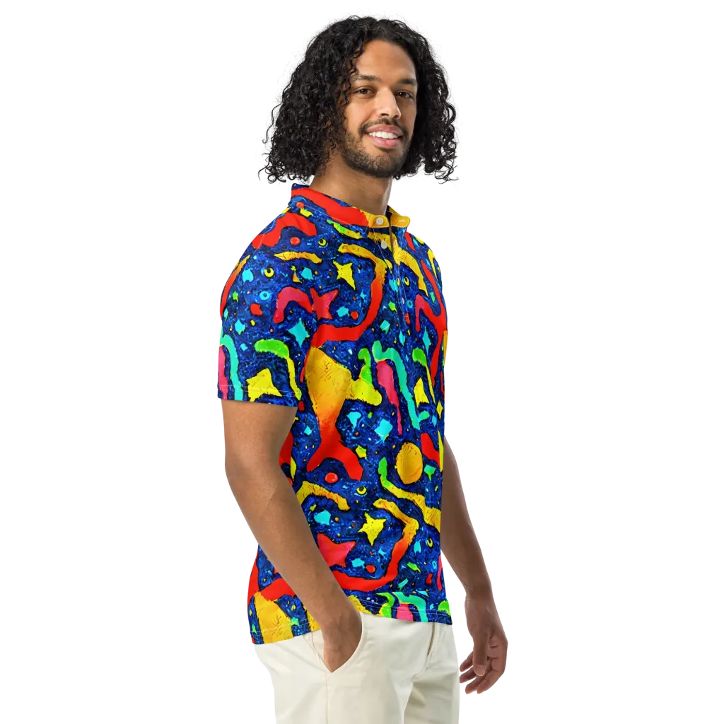 Wild Frequency on Men's Slim Fit Polo Shirt — Right Front