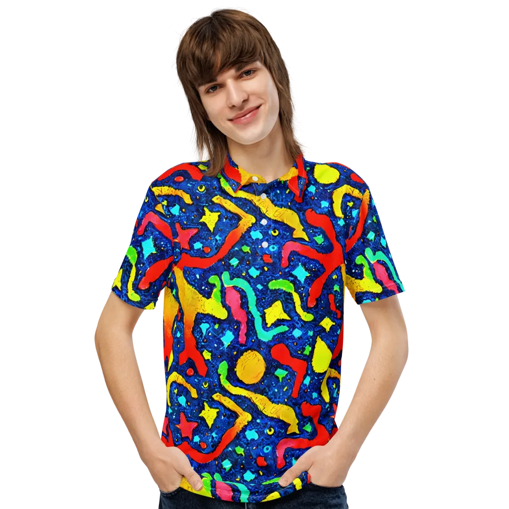 Wild Frequency on Men's Slim Fit Polo Shirt — Front