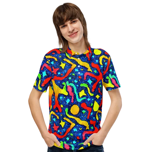 Wild Frequency on a Men's Slim Fit Polo Shirt