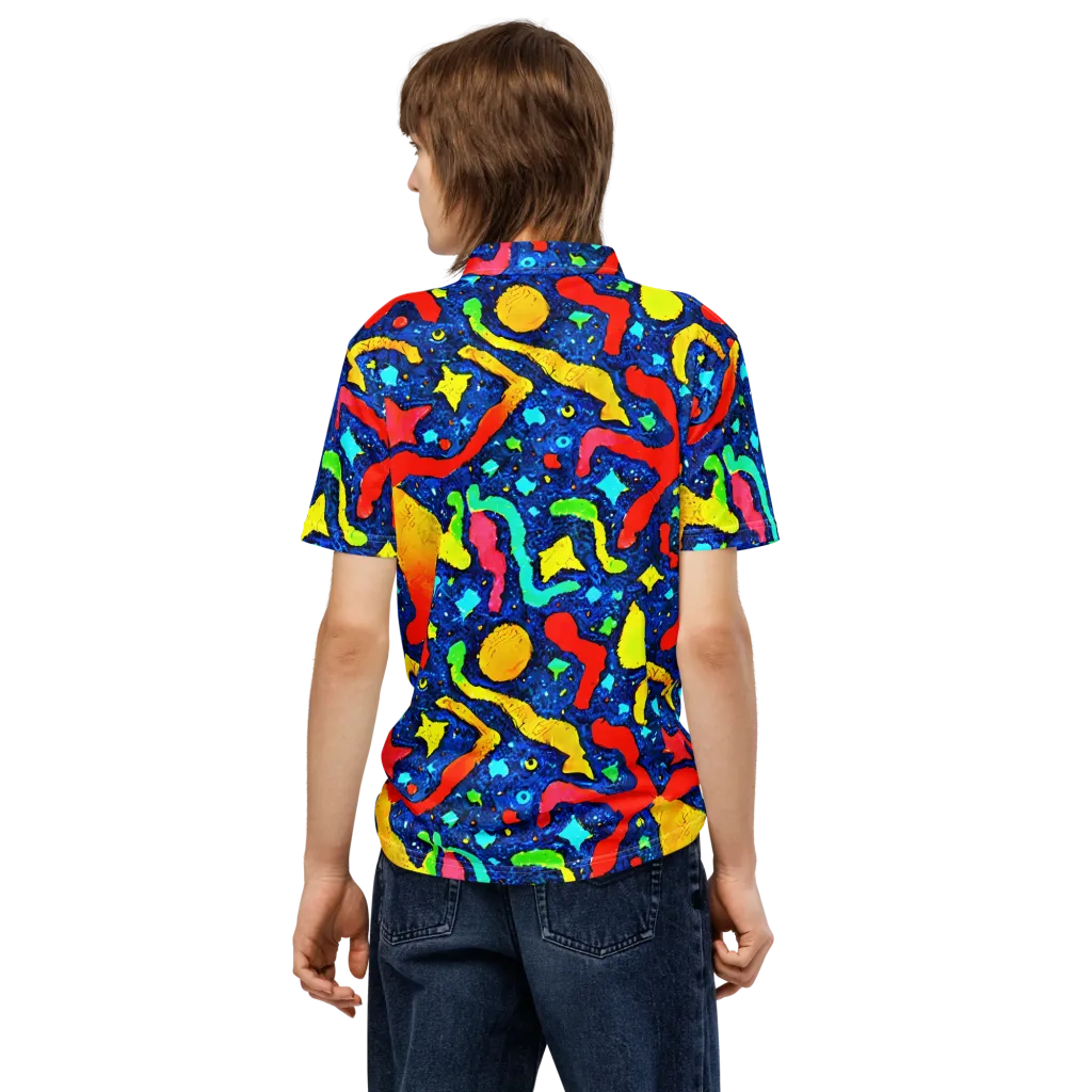 Wild Frequency on Men's Slim Fit Polo Shirt — Back
