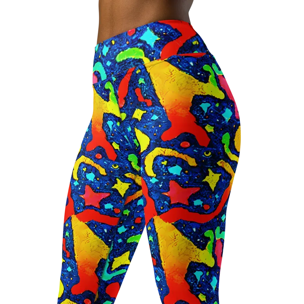 Wild Frequency on Yoga Leggings — Left Front