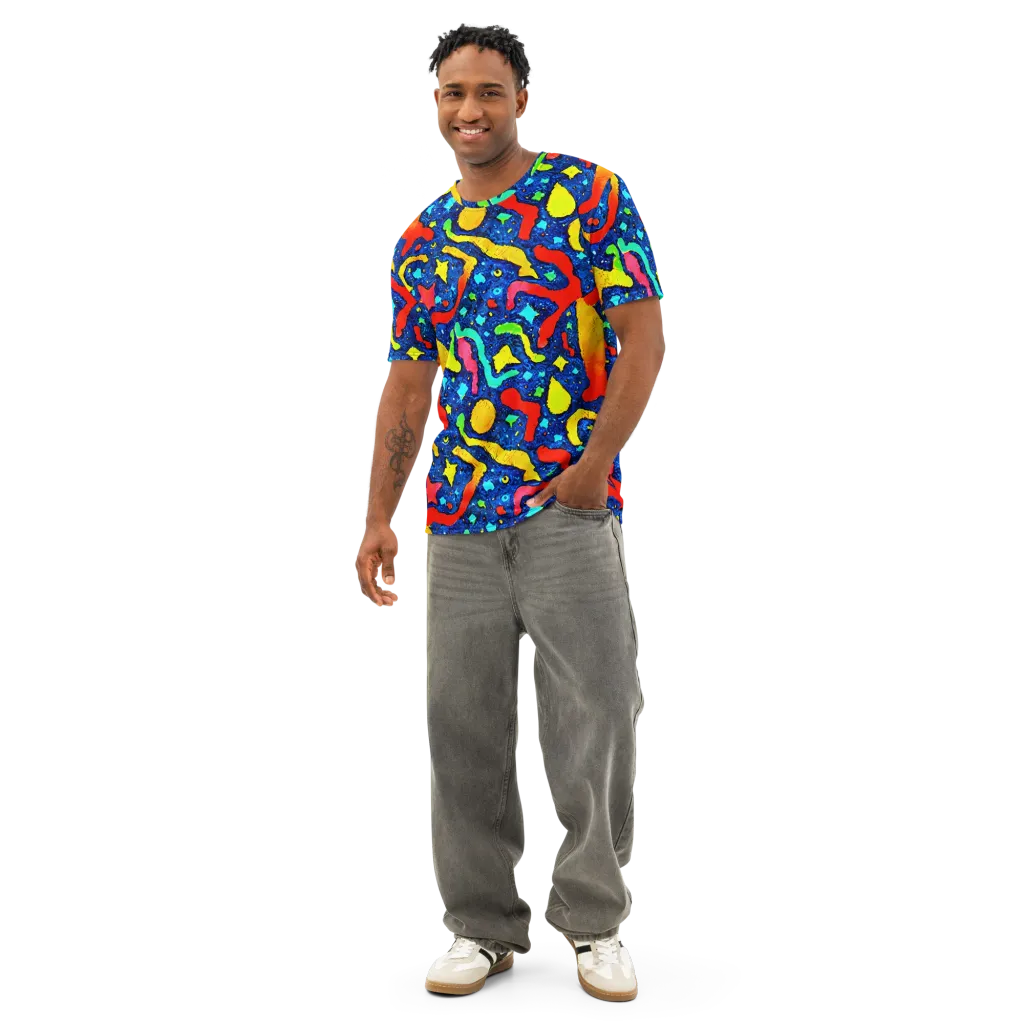 Wild Frequency on Men's Cotton Crew Neck T-Shirt — Front