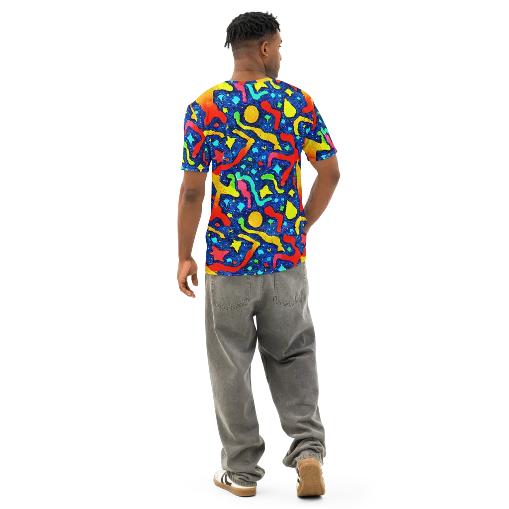 Wild Frequency on Men's Cotton Crew Neck T-Shirt — Back
