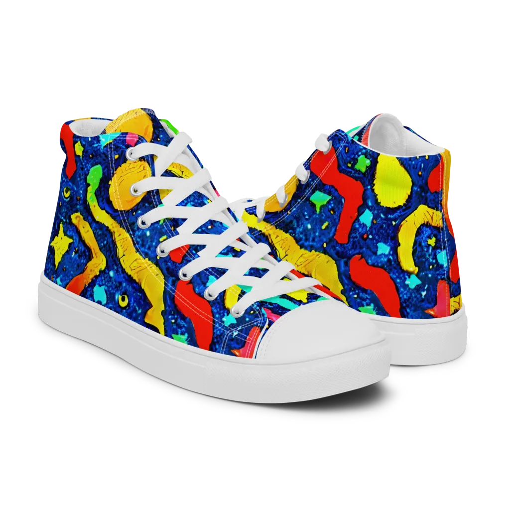 Wild Frequency on Men's High Top Canvas Shoes — Right