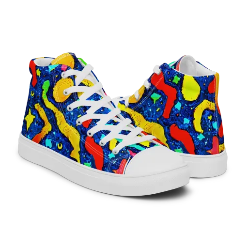 Wild Frequency on a Men's High Top Canvas Shoes