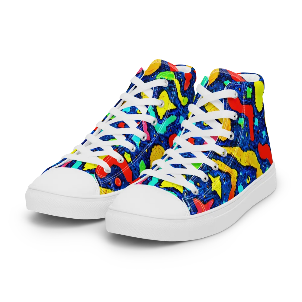 Wild Frequency on Women's High Top Canvas Shoes — Left Front