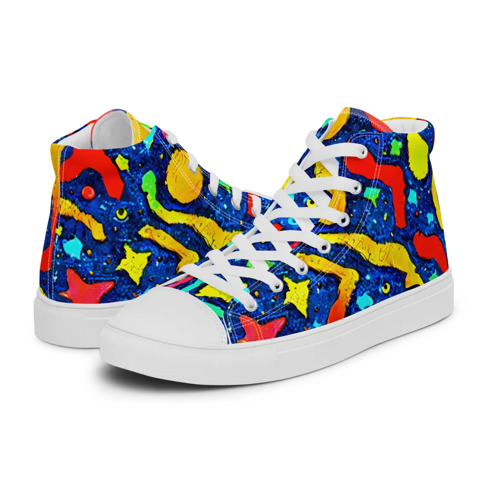 Wild Frequency on Women's High Top Canvas Shoes — Left