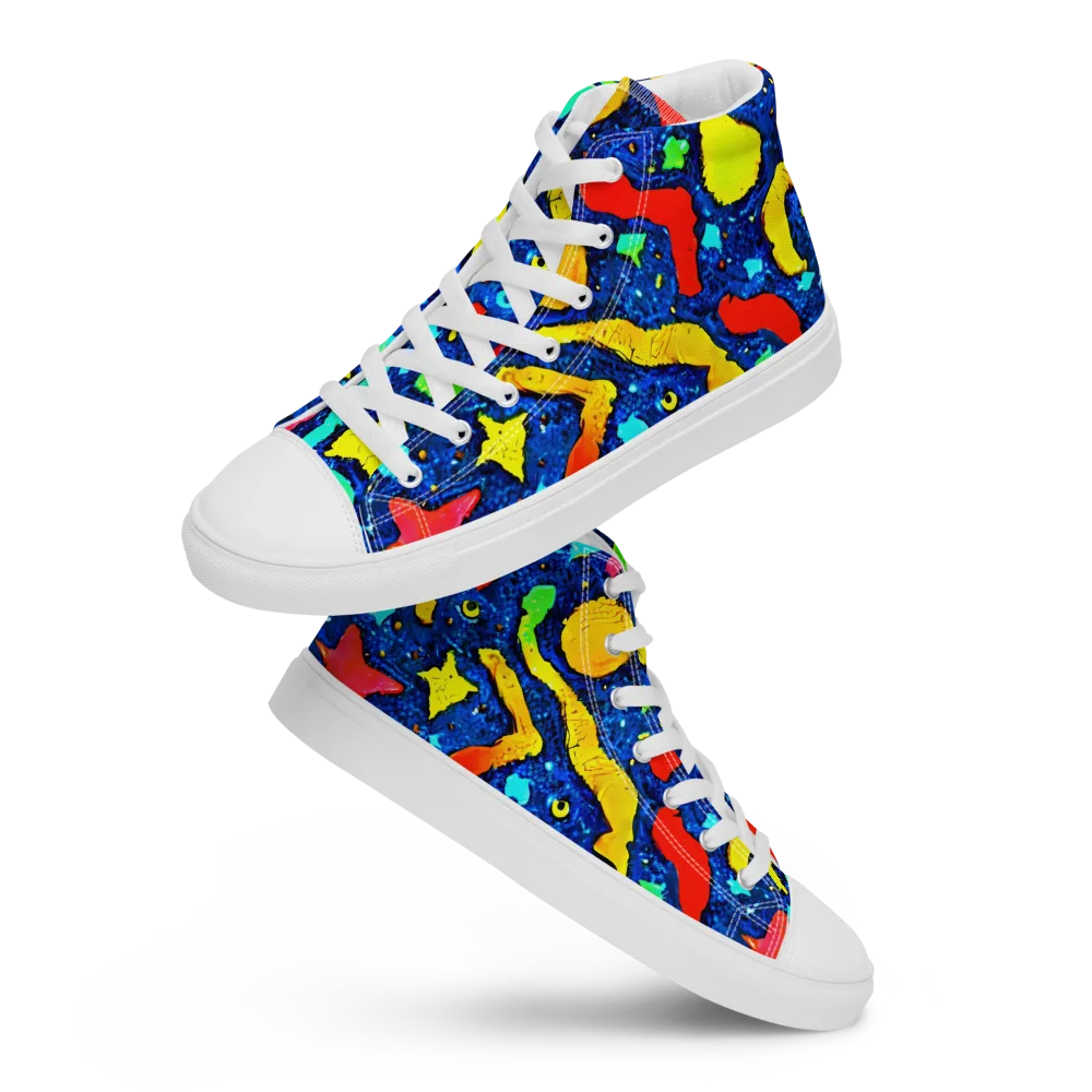 Wild Frequency on Women's High Top Canvas Shoes — Front