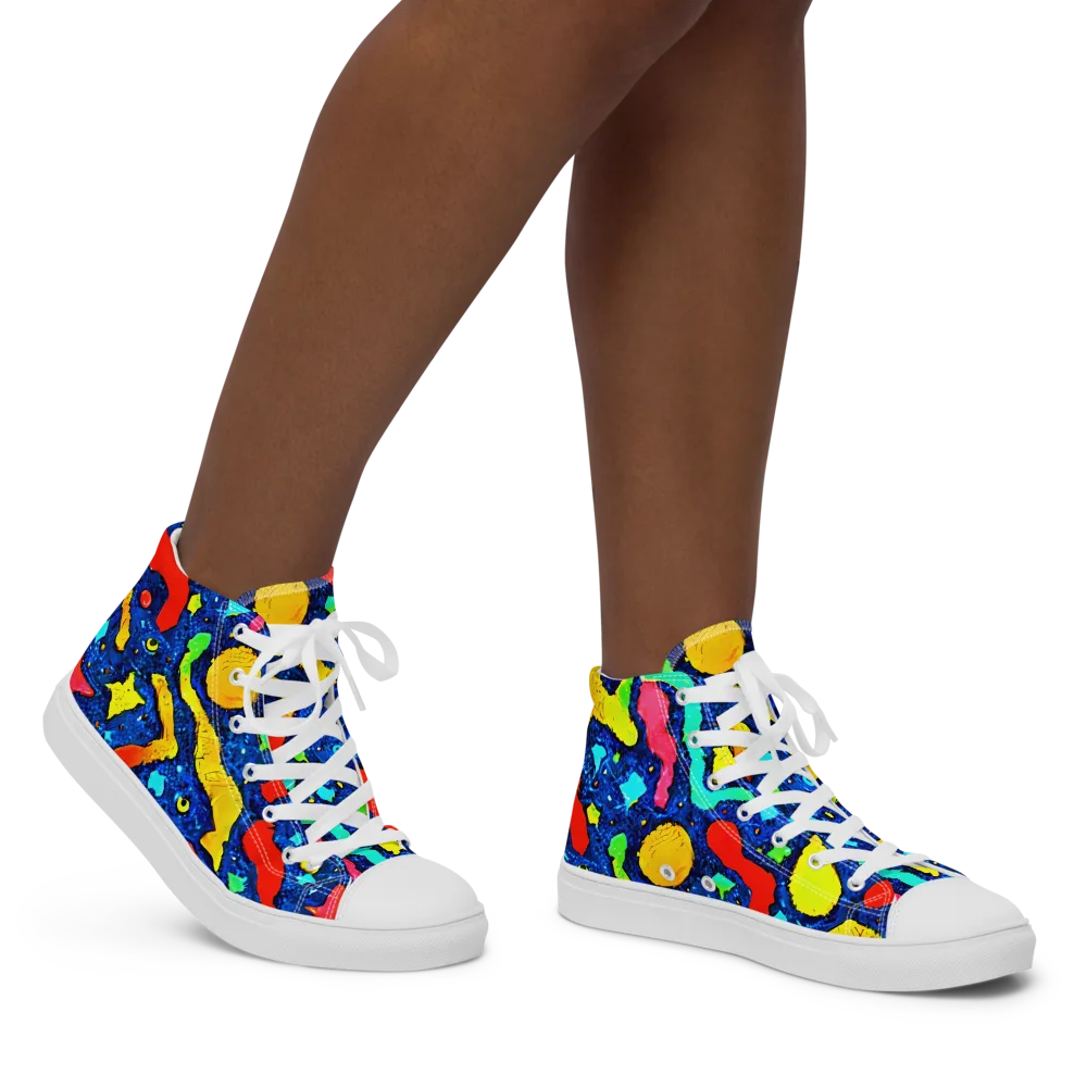 Wild Frequency on Women's High Top Canvas Shoes — Right