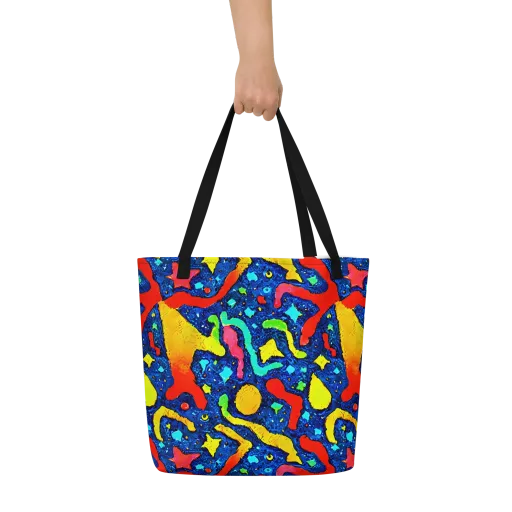 Wild Frequency on a Large Tote Bag W/ Pocket