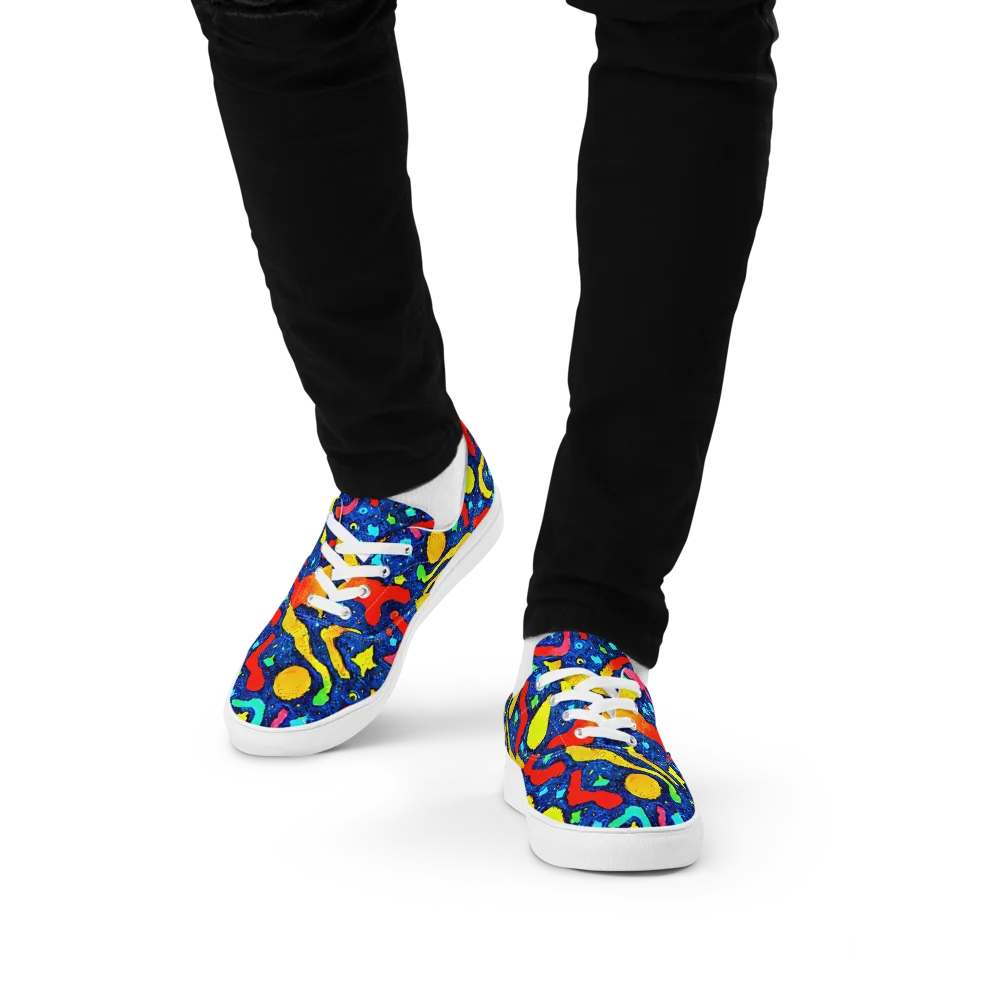 Wild Frequency on Men's Lace-Up Canvas Shoes — Front