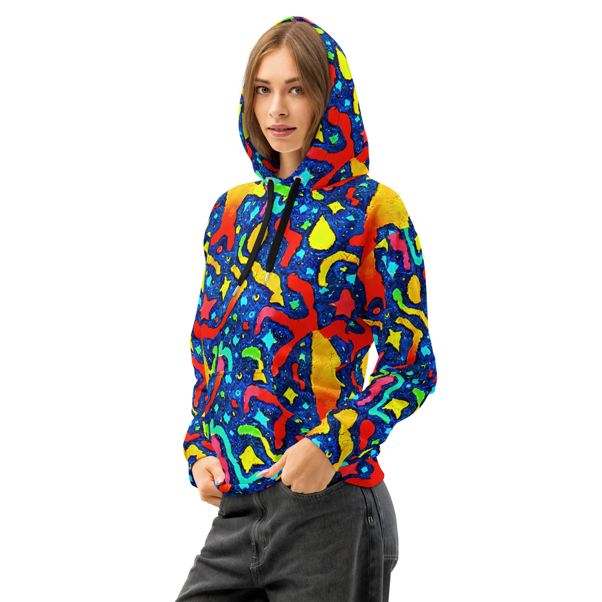 Wild Frequency on Cotton Hoodie — Left Front
