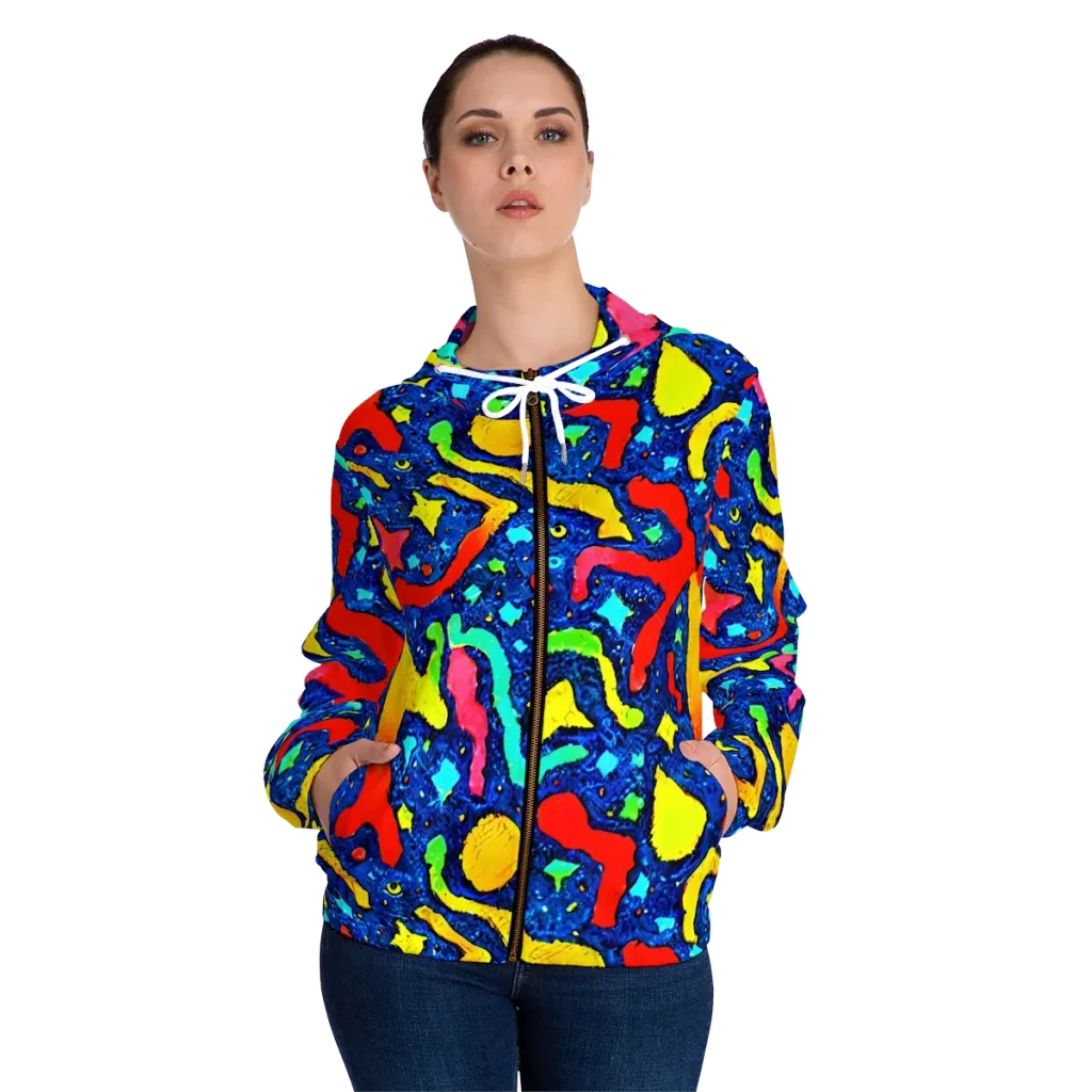 Wild Frequency on Women's Full-Zip Hoodie — Front On Person