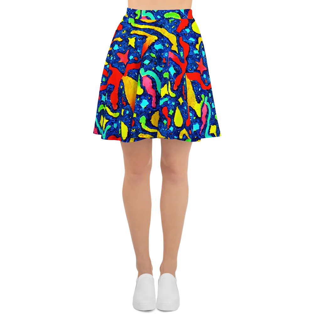 Wild Frequency on Skater Skirt — Front