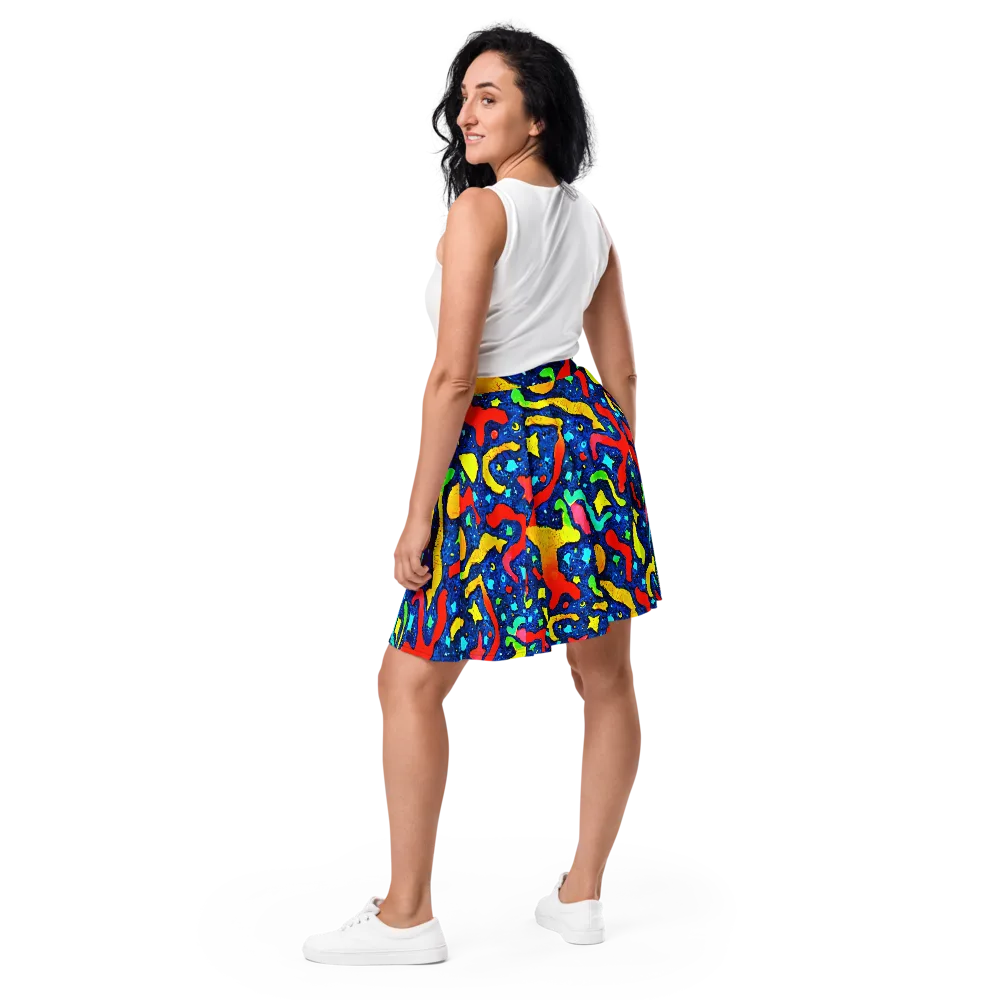 Wild Frequency on Skater Skirt — Back