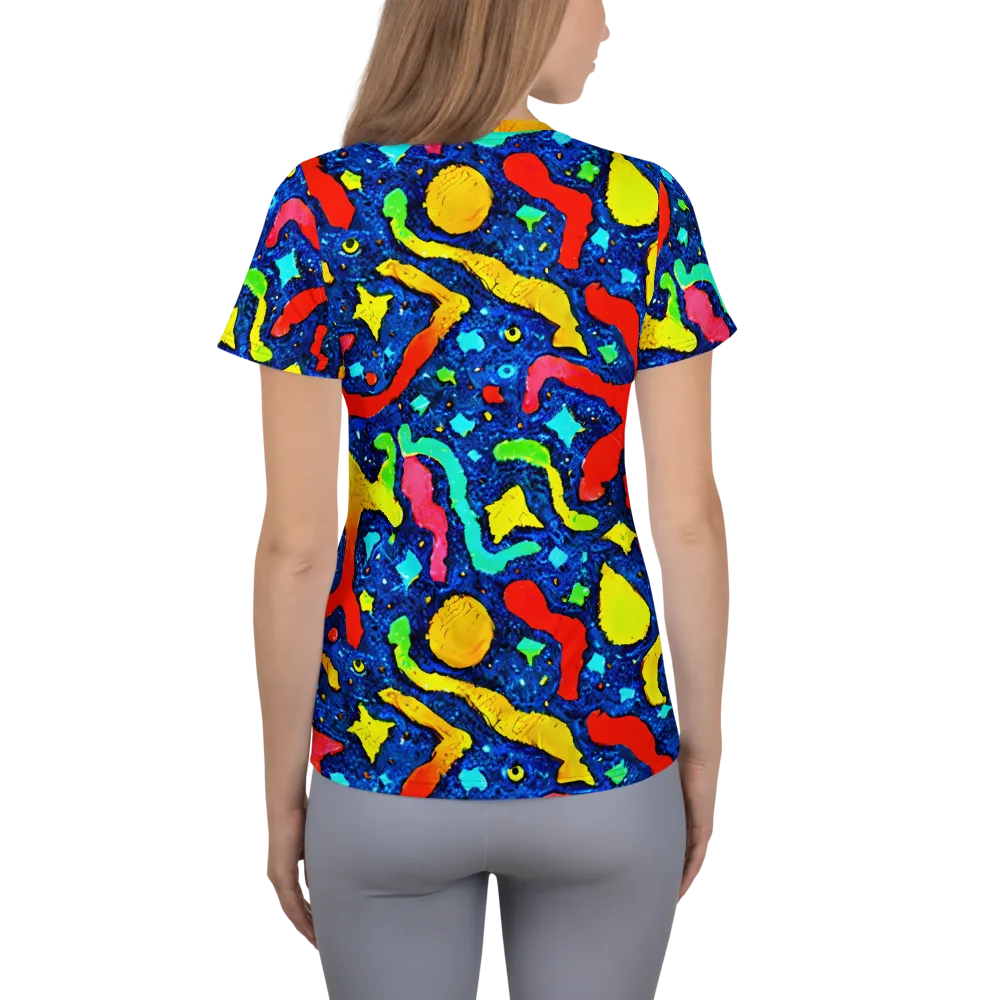 Wild Frequency on Women's Athletic T-Shirt — Back