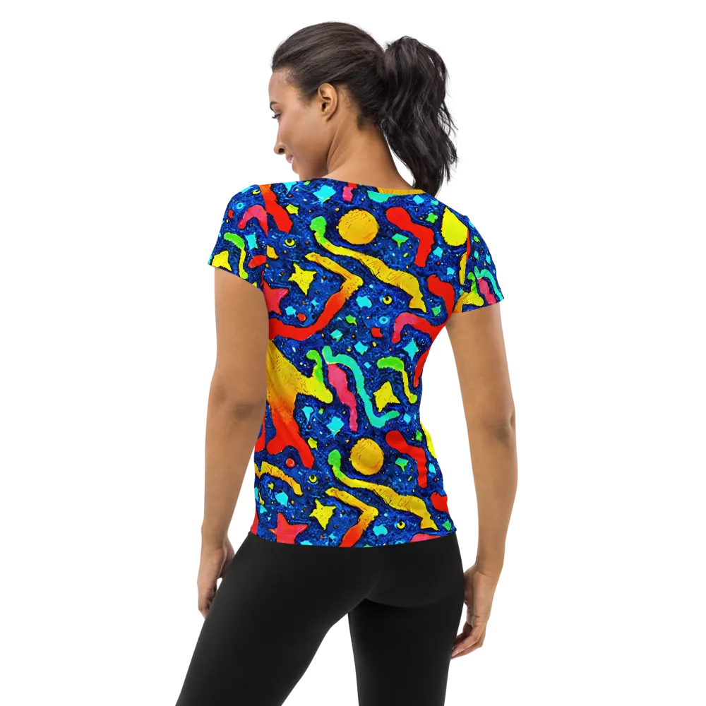 Wild Frequency on Women's Athletic T-Shirt — Back