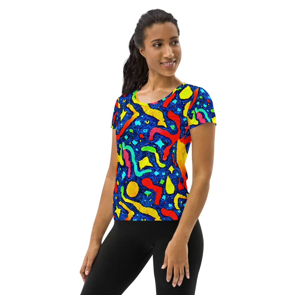 Wild Frequency on Women's Athletic T-Shirt — Left