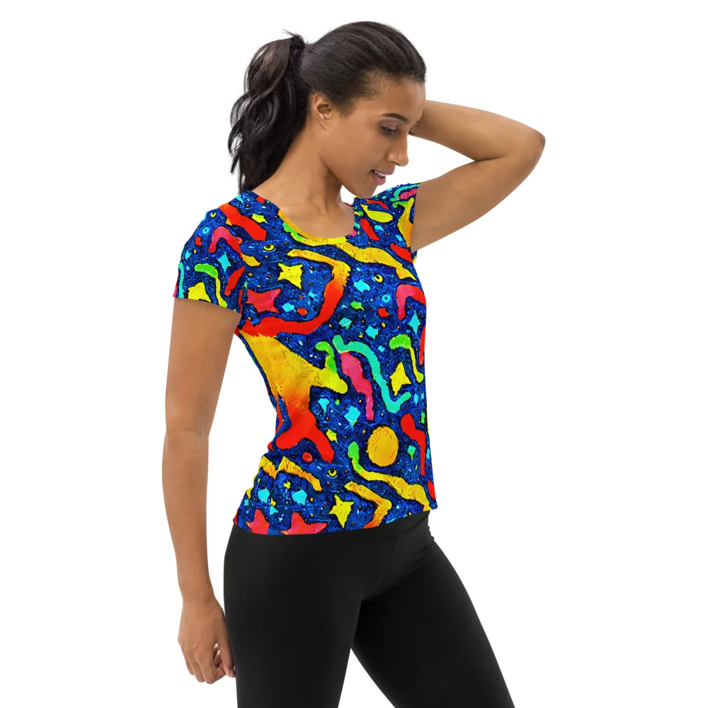 Wild Frequency on Women's Athletic T-Shirt — Right