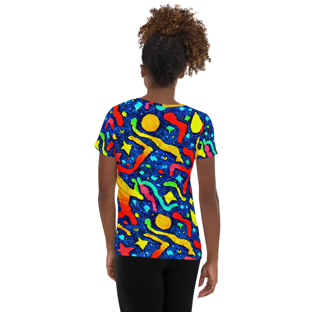 Wild Frequency on Women's Athletic T-Shirt — Back
