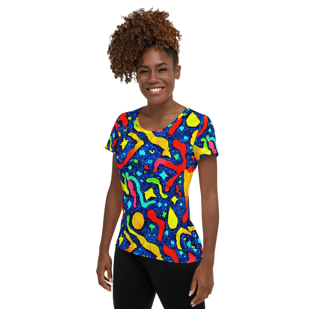 Wild Frequency on Women's Athletic T-Shirt — Left
